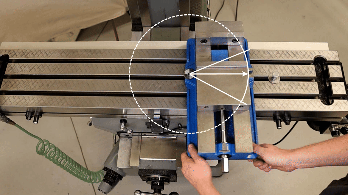 pivoting a vise around one mounting bolt