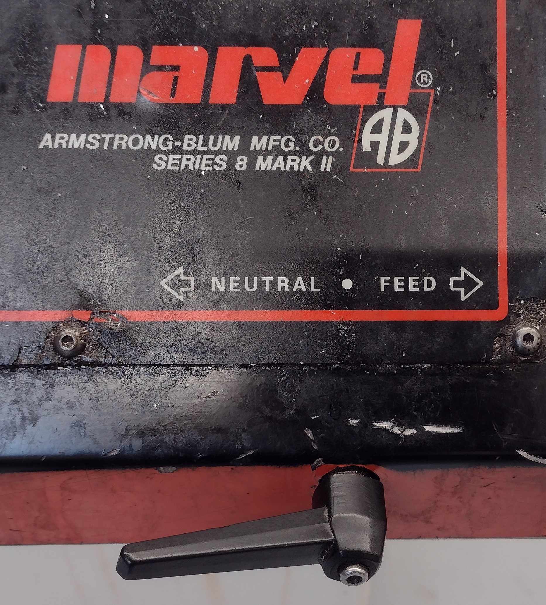 lever for power feed, set to neutral